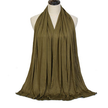 Load image into Gallery viewer, Plain Color Long Shawl Scarves Modal Jersey Hijab Muslim Headscarf Soft Black Women's Turban Tie Headband HeadWrap Lightweight