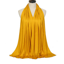 Load image into Gallery viewer, Plain Color Long Shawl Scarves Modal Jersey Hijab Muslim Headscarf Soft Black Women's Turban Tie Headband HeadWrap Lightweight