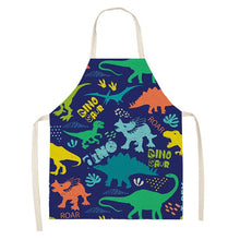 Load image into Gallery viewer, Cartoon Dinosaur Cute Apron For Children Kitchen Cooking Linen Soft Fabric Adults Children Bib Apron