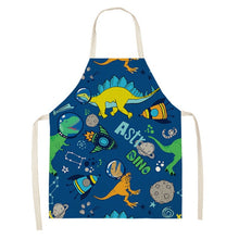 Load image into Gallery viewer, Cartoon Dinosaur Cute Apron For Children Kitchen Cooking Linen Soft Fabric Adults Children Bib Apron