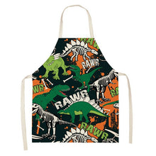 Load image into Gallery viewer, Cartoon Dinosaur Cute Apron For Children Kitchen Cooking Linen Soft Fabric Adults Children Bib Apron