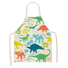 Load image into Gallery viewer, Cartoon Dinosaur Cute Apron For Children Kitchen Cooking Linen Soft Fabric Adults Children Bib Apron