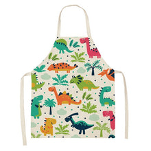 Load image into Gallery viewer, Cartoon Dinosaur Cute Apron For Children Kitchen Cooking Linen Soft Fabric Adults Children Bib Apron