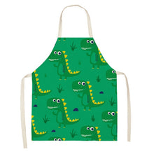 Load image into Gallery viewer, Cartoon Dinosaur Cute Apron For Children Kitchen Cooking Linen Soft Fabric Adults Children Bib Apron