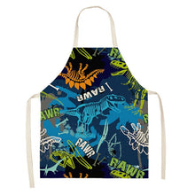 Load image into Gallery viewer, Cartoon Dinosaur Cute Apron For Children Kitchen Cooking Linen Soft Fabric Adults Children Bib Apron