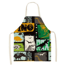 Load image into Gallery viewer, Cartoon Dinosaur Cute Apron For Children Kitchen Cooking Linen Soft Fabric Adults Children Bib Apron