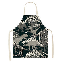 Load image into Gallery viewer, Cartoon Dinosaur Cute Apron For Children Kitchen Cooking Linen Soft Fabric Adults Children Bib Apron
