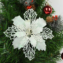 Load image into Gallery viewer, 5pcs 9-16cm Glitter Artifical Christmas Flowers Christmas Tree Decorations for Home Fake Flowers Xmas Ornaments New Year Decor