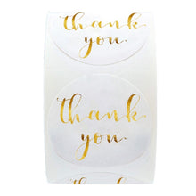 Load image into Gallery viewer, 100-500pcs Round Clear Merry Christmas Stickers Thank You Card Box Package Label Sealing Stickers Wedding Decor Stationery
