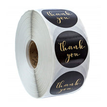 Load image into Gallery viewer, 100-500pcs Round Clear Merry Christmas Stickers Thank You Card Box Package Label Sealing Stickers Wedding Decor Stationery