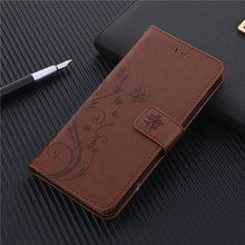 Load image into Gallery viewer, iPhone Case Wallet with Card Holder, Embossed Butterfly Premium PU Leather Double Magnetic Buttons Flip Shockproof