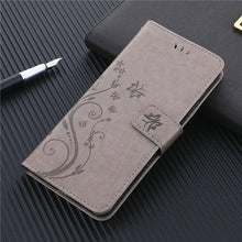 Load image into Gallery viewer, iPhone Case Wallet with Card Holder, Embossed Butterfly Premium PU Leather Double Magnetic Buttons Flip Shockproof