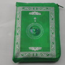 Load image into Gallery viewer, Muslim Prayer Rug Portable Braided Mats Simply Print with Compass In Pouch Travel 100*60cm