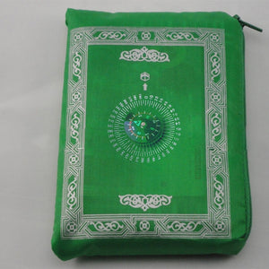Muslim Prayer Rug Portable Braided Mats Simply Print with Compass In Pouch Travel 100*60cm
