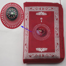 Load image into Gallery viewer, Muslim Prayer Rug Portable Braided Mats Simply Print with Compass In Pouch Travel 100*60cm
