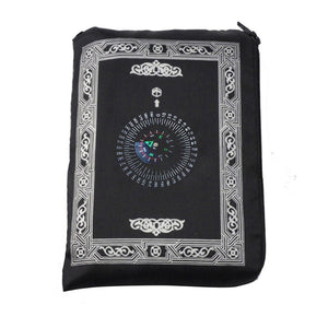 Muslim Prayer Rug Portable Braided Mats Simply Print with Compass In Pouch Travel 100*60cm