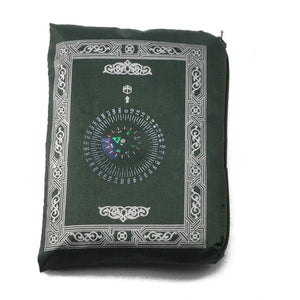Muslim Prayer Rug Portable Braided Mats Simply Print with Compass In Pouch Travel 100*60cm