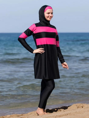 Islamic Women Muslim Swimwear Burkini Hooded Hijab Swimsuit Modest Swim Surf Wear Sport Full Suit for Swimming 3 Piece sets 2020