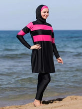 Load image into Gallery viewer, Islamic Women Muslim Swimwear Burkini Hooded Hijab Swimsuit Modest Swim Surf Wear Sport Full Suit for Swimming 3 Piece sets 2020