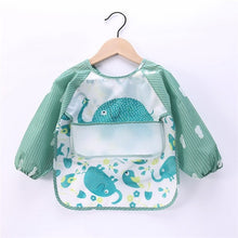 Load image into Gallery viewer, Baby Kids Toddler Long Sleeve Scarf Waterproof Art Smock Feeding Bib Apron Pocket Infant Boys Girls Burp Cloth Banana Bibs