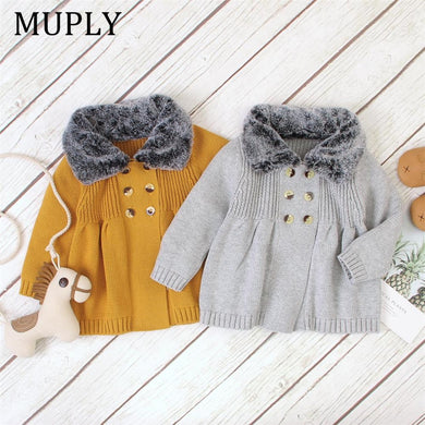 Baby Girls Knitting Sweaters Cardigan Autumn Winter Outfit Coat Costumes Kids jacket