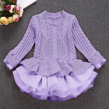Load image into Gallery viewer, Autumn Winter Girls Wool Knitted Sweater Baby Girl Dress Girls Dresses For Party Long Sleeve Knitted Sweater Toddler Girl Dress