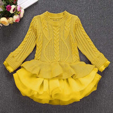 Load image into Gallery viewer, Autumn Winter Girls Wool Knitted Sweater Baby Girl Dress Girls Dresses For Party Long Sleeve Knitted Sweater Toddler Girl Dress