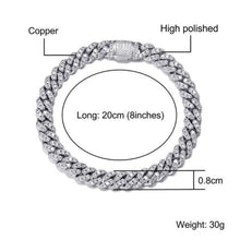 Load image into Gallery viewer,  8mm Miami Cuban Link Wedding Dinner Bracelet Bling Charm Men&#39;s Hip Hop Chain Women Jewelry