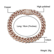 Load image into Gallery viewer,  8mm Miami Cuban Link Wedding Dinner Bracelet Bling Charm Men&#39;s Hip Hop Chain Women Jewelry