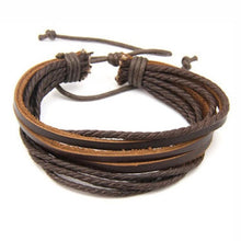 Load image into Gallery viewer, (US Fast Ship) Hot Sale Men&#39;s Fashion Bracelets Five Wax Ropes Handmade Leather Brown Bracelet