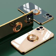 Load image into Gallery viewer, Luxury Plating TPU Metal Ring Case For coque iPhone 12 11 Pro Max Mini XS XR X 7 8 Plus SE 2020 iPhone11 Soft Phone Covers funda