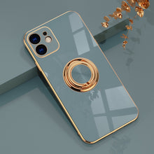 Load image into Gallery viewer, Luxury Plating TPU Metal Ring Case For coque iPhone 12 11 Pro Max Mini XS XR X 7 8 Plus SE 2020 iPhone11 Soft Phone Covers funda