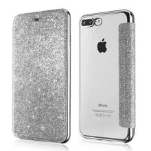 Load image into Gallery viewer, Luxury Glitter Leather Flip Wallet Case For iPhone 12 11 Pro XS Max XR X 7 8 Plus 6s Plus 5 5S SE2020 Clear Bling Back TPU Case