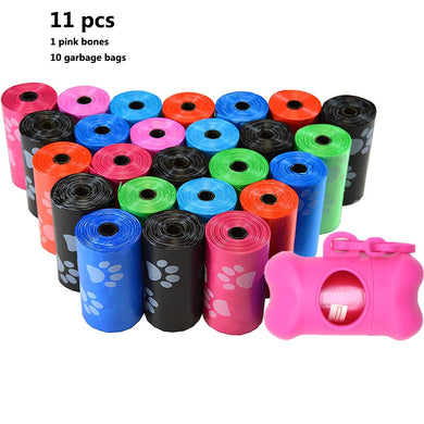 11pcs Degradable Pet Dog Waste Poop Bag With Printing Doggy Bag Degradable Pet Waste Clean Poop Bags Dog Up Clean Bag