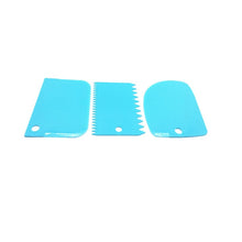 Load image into Gallery viewer, 3PCS/Lot Cream Scraper Irregular Teeth Edge DIY Scraper Cake Decorating Fondant Pastry Cutters Baking Spatulas Tools
