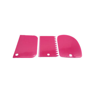 3PCS/Lot Cream Scraper Irregular Teeth Edge DIY Scraper Cake Decorating Fondant Pastry Cutters Baking Spatulas Tools
