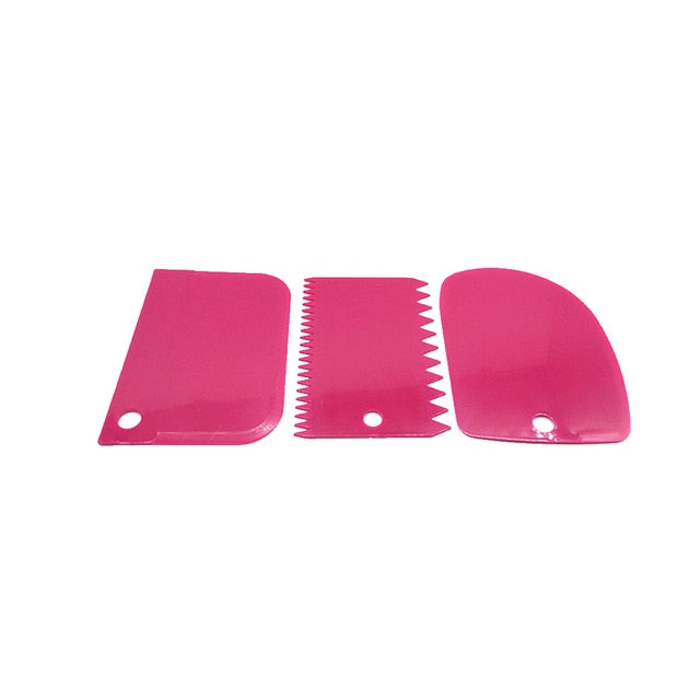 3PCS/Lot Cream Scraper Irregular Teeth Edge DIY Scraper Cake Decorating Fondant Pastry Cutters Baking Spatulas Tools