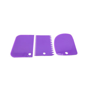 3PCS/Lot Cream Scraper Irregular Teeth Edge DIY Scraper Cake Decorating Fondant Pastry Cutters Baking Spatulas Tools