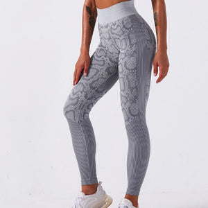 Seamless Fitness Clothing Snake Print Sport Suit High Waist Legging + Crop Top Bra Gym Outfit Woman Yoga Set Workout Sportswear