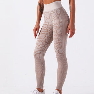 Seamless Fitness Clothing Snake Print Sport Suit High Waist Legging + Crop Top Bra Gym Outfit Woman Yoga Set Workout Sportswear