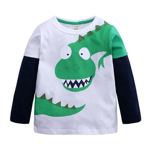 Boy T-Shirts Long Short Sleeve For Children Baby Casual Cartoon Dinosaur Brand Fashion Kids Tops & Tees