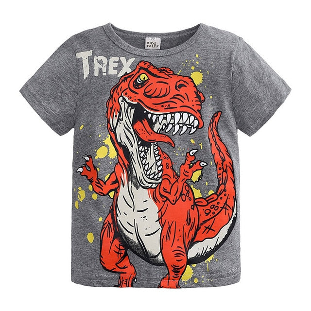 Boy T-Shirts Long Short Sleeve For Children Baby Casual Cartoon Dinosaur Brand Fashion Kids Tops & Tees