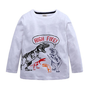 Boy T-Shirts Long Short Sleeve For Children Baby Casual Cartoon Dinosaur Brand Fashion Kids Tops & Tees