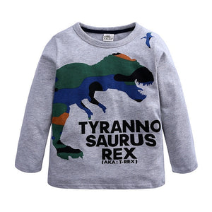 Boy T-Shirts Long Short Sleeve For Children Baby Casual Cartoon Dinosaur Brand Fashion Kids Tops & Tees