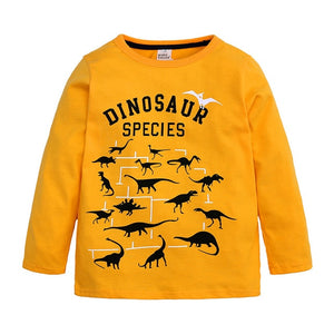 Boy T-Shirts Long Short Sleeve For Children Baby Casual Cartoon Dinosaur Brand Fashion Kids Tops & Tees