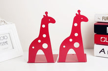 Load image into Gallery viewer, New 2 Pcs/Set Cute Giraffe and Elephant Book Stand Cartoon Metal Bookend Reading Book Holder Shelf