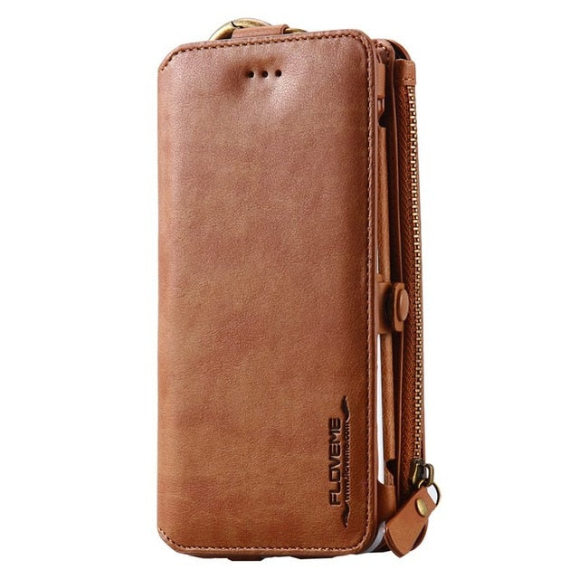 Phone Case For iphone 11 Pro Max Xs xr 5 c 6 s se 2020 7 8 Plus Hanging waist coque Leather Wallet Phone shell Cover bag