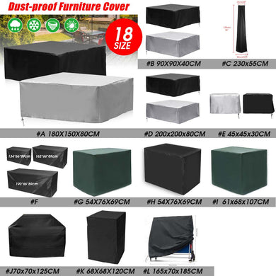 18 Sizes Outdoor Garden Furniture Cover Waterproof Oxford Sofa Chair Table BBQ Protector Rain Snow Dustproof Protection Cover