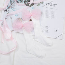 Load image into Gallery viewer, 0-5 Years Toddlers Girls Socks Flower Bows Knee High Long Soft Cotton Baby Socks Stripped Children Socks Princess Style