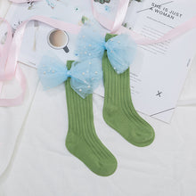 Load image into Gallery viewer, 0-5 Years Toddlers Girls Socks Flower Bows Knee High Long Soft Cotton Baby Socks Stripped Children Socks Princess Style